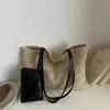 Bolso Tejido de Paja Estilo Coreano para Mujer Verano 2026 Nueva Moda Simple Gran Capacidad Bolso de Hombro y Mano Bolso Tote Tejido