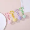 Llaveros de pompones coloridos, accesorios creativos con forma de corazón dopamina para teléfono y bolso, pequeños colgantes decorativos al por mayor