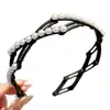 Diadema Elegante Estilo Nuevo 2026 con Dientes, Pinza para el Cabello Pequeña Estilo Chanel de Lujo Ligero con Perlas Artificiales, Diadema de Verano para Uso Diario