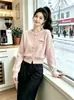Nuevo cárdigan de punto versátil de color liso para mujer Otoño 2026 Estilo coreano Simple Elegante Suave Top corto