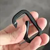 Hebilla de Seguridad Rectangular Pequeña de Aleación de Aluminio Negra con Cerradura, Gancho de Clip de Resorte, Hebilla de Equipaje, Llavero, Mosquetón