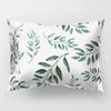Decoración de muebles de planta verde de primavera funda de almohada rectangular de poliéster para cojín de cintura CVC02