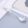 Cuchara de café de acero inoxidable japonés con forma de rosa, cuchara creativa para niños, cuchara dorada para regalo de boda, cuchara para mezclar postres