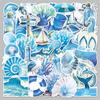 50 adesivos azul oceano mar azul pequenos frescos fofos desenho animado biológico decorativos capa de celular copo de papelaria