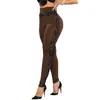 Calça Esportiva de Verão Europeia e Americana 2023 Amazon Cor Sólida Renda Costurada Levanta Bumbum Calça de Yoga Legging Justa Roupa Feminina