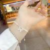 Pulsera de Plata Esterlina S925 Plata Rota Mariposa Campana Foro Concha Estilo Femenino Lujo Ligero Moda Nicho Simple y Exquisito