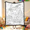 2026 Nova Manta de Colorir Transfronteiriça Preto e Branco Grafite DIY Manta de Pintura de Pelúcia Atividade Criativa Pai-Filho Manta de Presente