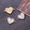 Moda europeia e americana anéis duplos joias com letras de diamante acessórios pingente de coração colorido acessórios para colar pulseira DIY