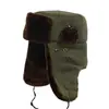 Gorro de invierno para hombres de mediana edad y mayores, un sombrero exterior cálido con forro de polar, adecuado para esquiar y proteger los oídos del frío, un sombrero de algodón