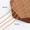 Cadena de eslabones o aplastados de oro real de 18 quilates galvanizado, cadena coreana hecha a mano, material para manualidades, material DIY