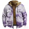 Sudadera con capucha de impresión 3D y digital con elementos multicolores transfronterizos, forro marrón, chaqueta de algodón