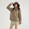 Ropa de carga tres en uno de alta calidad para exteriores, ropa de carga con bloques de color, gorra extraíble, chaqueta impermeable y cortavientos, color verde pequeño