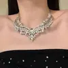 Colar Zircônia Cristal Cor Doce Coração Luxo Leve Alto Padrão Amor Corrente Clavícula Arco-Íris Feminino Tendência ins Nicho
