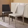 Silla de comedor de cuero de silla para uso doméstico, silla de comedor italiana minimalista moderna de lujo ligero, silla de comedor minimalista nórdica con respaldo