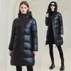 Ropa de Abrigo de Algodón con Plumas Negro Dorado para Mujer con Calefacción Integrada 2024 Algodón Largo Holgado Chaqueta de Algodón Personalización