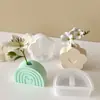 Estilo Ins Casa Arco-Íris Flor Coração Vaso Recipiente para Flores Molde de Silicone DIY Molde de Gesso para Aromaterapia