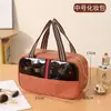 Bolsa de maquillaje de mano muy elegante, neceser de viaje de gran capacidad, bolso de mano de cuero transparente de moda, bolsa de almacenamiento de exportación