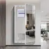 Caja de distribución eléctrica empotrada con puerta de espejo deslizante, caja multimedia de bajo voltaje oculta integrada, espejo de pared