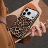 Estación Norteamericana Retro Americano Estampado de Leopardo Marrón Funda Protectora Magnética para iPhone 14 y 18 Pro de Apple