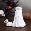Adornos creativos y lindos de perro fantasma paseando, esculturas artesanales de resina de dibujos animados para decoración de patios al aire libre y fiestas de Halloween.