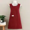 Estilo Nuevo Estilo Occidental Algodón Transpirable Delantal Cocina Hogar Chaleco Cintura Delgada Mujer Anti-Aceite Suciedad Ropa de Trabajo Cocina