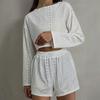 Conjunto de Dos Piezas para Llevar, Estilo Europeo y Americano, Primavera y Otoño, Nuevo Diseño Americano para Mujer, Suéter Holgado y Shorts