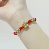Alça Ajustável DIY com Corda de Amarração, Pulseira Semi-Acabada Tecida à Mão, Pulseira Flor de Pessegueiro, Acessórios de Joias