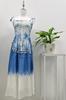 Vestido Longo Azul Tie-Dye Azul Raiz Azul Puro Original da Planta de Yunnan Suspensório