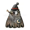 Decorações de bandeja de mesa de madeira estilo retrô americano para Halloween com fantasmas, gatos pretos, abóboras e corujas para displays de casa e janela