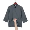 Ropa de Trabajo de Chef de Color Sólido Otoño e Invierno Catering Hotel Cantina Restaurante Ropa de Cocina Manga Larga Hombres