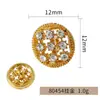 Botón redondo de lujo con diseño calado y pedrería cosido a mano, botón de aleación chapado en oro con incrustaciones de diamantes para abrigos, gabardinas, trajes y decoración de ropa