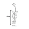 Anillo para el Ombligo Transfronterizo Europeo y Americano Corazón de Melocotón Mariposa Flor Circonita Clavo para el Ombligo Joyería para Piercings Corporales Más Vendida en Amazon