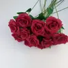 Flores de Rosa de Terciopelo Artificiales para Decoración de Boda, Flores Falsas de Seda para Decoración del Hogar del Día de San Valentín, Ramo de Flores Artificiales
