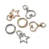 Acessórios de chaveiro de liga metálica transfronteiriços todos os tipos de acessórios de joias diy de formato especial Coração de pêssego Estrela de cinco pontas Gancho redondo em estoque
