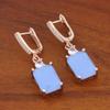 Pendientes geométricos de colores dulces transfronterizos europeos y americanos para mujer, ligeros, de lujo, con circonita, a la moda, retro, exquisitos, de alta gama, joyería para las orejas.