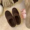 Chinelos de algodão quentes com forro de veludo, bico fechado, para mulheres, novo estilo de outono, slip-ons para usar ao ar livre, chinelos Birkenstock de meia para pessoas preguiçosas