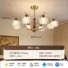 Lámpara de araña para sala de estar estilo vintage 2026 modelo nuevo, ambiente de lujo ligero, luz principal retro para el recibidor, lámpara de araña para dormitorio de color nogal