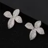Brincos Pequenos Clássicos em Formato de Folha com Zircônias Coloridas Incrustadas, Exquisitos, Modernos, Elegantes e Versáteis para Uso Diário Casual
