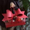 Caja para Pastel de Flores, Caja de Regalo, Caja Transparente para Frutas y Flores, Caja de Flores con Lazo, Caja de Regalo de Moda para el Día de la Madre