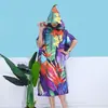 Roupa de Banho Secagem Rápida Manto Robe Adulto Usável Toalha de Praia Proteção Solar Manto para Trocar de Roupa Robe com Capuz Masculino Verão