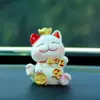 Enfeites de Gato da Sorte Desenho Animado para Carro Acessórios de Interior de Carro Console Central Girassol Gatinho Fofo para Carro de Homem