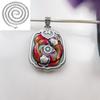 Colgante de plata de ley 925 con esmalte de loto koi para hombre y mujer, estilo étnico, estilo nacional, azul quemado, personalidad artística retro.