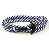 Ebay Aliexpress Más Vendido Libertydave Mismo Estilo Pulsera de Cuerda de Cuero Pirata Ancla Azul Trenzada Estilo Retro
