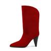 2026 Estilo Novo Europeu e Americano Comércio Exterior Bico Fino Salto Afunilado Salto Alto Salto Agulha Cor Sólida Moda Passarela Tamanho Grande Botas e Sapatos Femininos