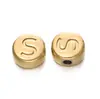 Letras Inglesas de Acero Inoxidable de 7 mm 26 Letras Color Acero Dorado Redondas Recubrimiento al Vacío Accesorios para Collares de Cuentas DIY