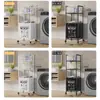 Nuevo Cesto de Lavandería Sucia con Ruedas de Doble Capa Transfronterizo Estante de Almacenamiento para Baño Estante de Almacenamiento Multifuncional para Ropa Sucia