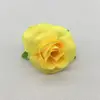 Spot casamento 4,5cm tecido de seda pequena cabeça de flor rosa rosa creme arranjo de flor artificial feito à mão DIY flor de tecido de seda