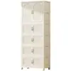 Armario para niños sin instalación, gabinete de almacenamiento para ropa de bebé, pequeño armario para bebés, gabinete de almacenamiento plegable organizador para el hogar de plástico