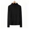 Camiseta base de forro polar de doble cara con cuello alto medio, unisex, cómoda y cálida, de manga larga para otoño e invierno