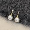 Pendientes colgantes de perlas de alta calidad, de lujo, versátiles, clásicos y sencillos, con circonitas, diseño de nicho, estilo frío.